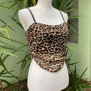 Leopard Ruched Crop Top